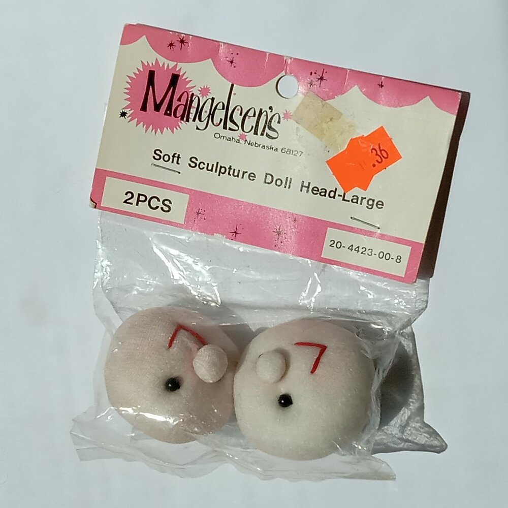 Vintage Soft Sculpture Doll Heads Nylon Doll Parts